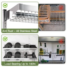 2 Tier Extra Large Stainless Steel Expandable Over The Sink Dish Drainer Drying Rack, Rust Proof Metal, Space Saving, Modern Silver Big Capacity Extendable Plate Strainers Above Kitchen Counter