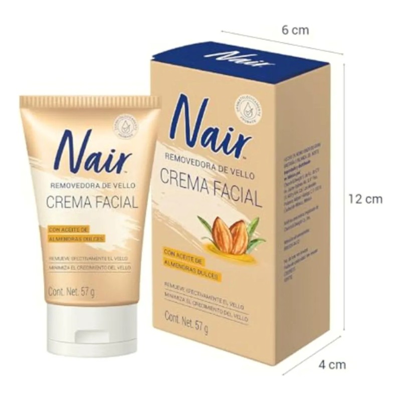 Nair Face, Crema Facial Removedora De Vello Con Aceite De