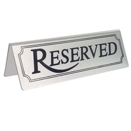 10 Stainless Steel Reserved Table Signs - BarBits Tabletop Tent Type Sign Perfect for Restaurants, Bars, Cafe