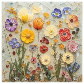 Naturelish Jigsaw Puzzles for Adults 1000 Pieces, Colorful Pretty Plant Floral Square Challenging Unique Puzzle for Game Night Family Home Decor, 24x24 Inches, Stone Flowers