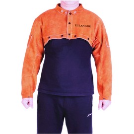 EULANGDE Premium Heat Resistant Leather Welding Cape Sleeve,Adjustable Cuffs, Adjustable Collar for Men and Women (Brown, XX-Large)