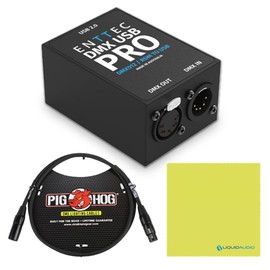 Enttec DMX USB PRO 70304 RDM Lighting Controller Interface Bundle w/DMX 3-Pin Lighting Cable and Liquid Audio Polishing Cloth