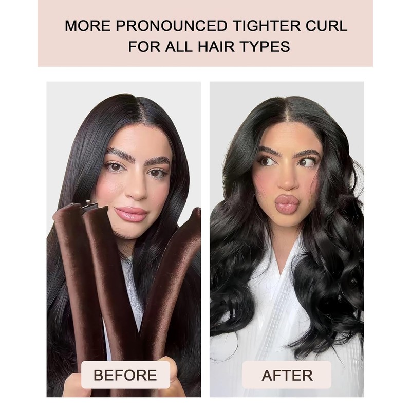 Rizador de Pelo Sin Calor, 4pcs Tubos para Cabello, Rizador