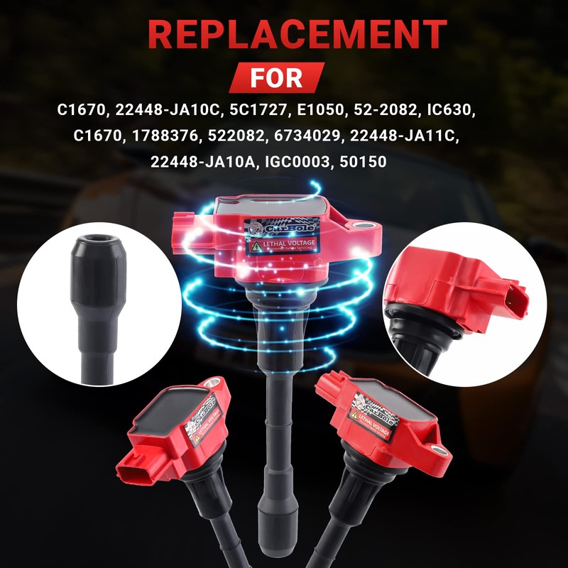 CarBole Ignition Coils with Spark Plug, Fits for Nissan Pathfinder/Altima/Maxima/Murano/Quest/Infiniti