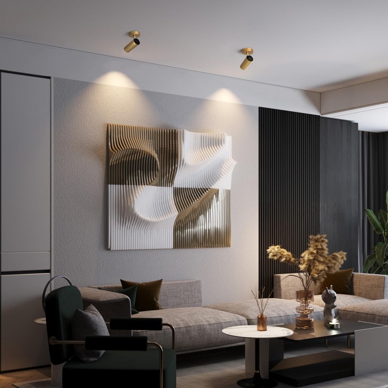 Aisilan 9W LED Gold Directional Dimmable Ceiling Spotlight Indoor, Anti-Glare
