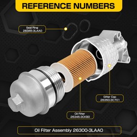 QBselecar Upgrade Aluminum Oil Filter Compatible with Hyundai Palisade 2020-2024 Genesis G80 2017-20 Kia Telluride 2020-2024 Kia Sorento Cadenza Sedona 2017-21 Replacement for 26300-3LAA0