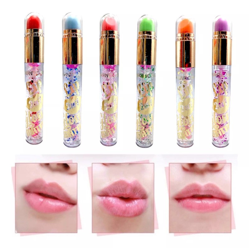 Romantic Rain Brillo Lip Gloss Doble Con Labial Mágico Cambia