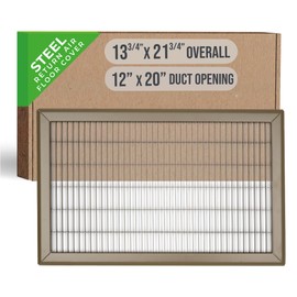 Fits 12x20 and 20x12 Duct Opening | Return Air Floor Grille by Handua | Walkable Vent Cover Grill for Floor | Brown | Heavy Duty Fixed Blades | Outer Dimensions: 13.75"W X 21.75"H