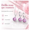 regalos mujer joyeria - Collar De Plata 925 Moissanita Rosa