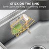 blueden 3-in-1 Adhesive Sink Caddy Kitchen Sink Organizer,Stainless Steel Sponge