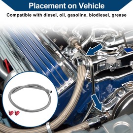 Hihaha AN-6 Fuel Line Kit 3.05ft Vacuum Hose Automotive Fuel Hose with Clamps 1 Set