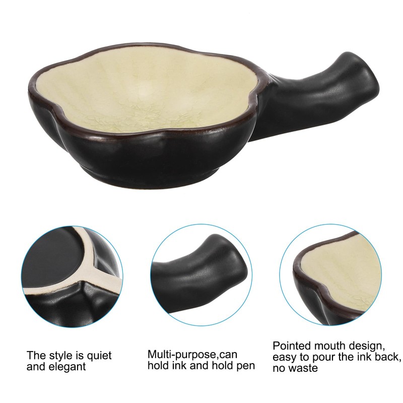 PATIKIL Chinese Calligraphy Ink Dish, Painting Brush Rest Dish Multifunctional