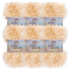 JubileeYarn Feather Whimsy Eyelash Yarn - 50g/Skein Fine Polyester Fur - Persimmon - 6 Skeins