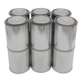 AUTORIND Pint Size Unlined Can, Empty Metal Pint Paint Cans with Lids for DIY and Professional Projects, Silver Color and%100 Recyclable (Pack of 6)