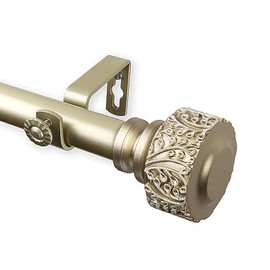 Rod Desyne Verdure 1" Single Curtain Rod, 66-120 inch, Gold