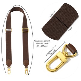 Solid Color Canvas Purse Strap Handbag Strap Adjustable Replacement Cross Bands (Coffee)