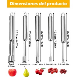 5 Piezas Descorazonador De Manzanas, Cortador De Manzana, Adecuado Para Hacer Postres De Frutas, Mermeladas, Etc, Ideal Para Cocineros Caseros, Entusiastas De Repostería y Chef Profesionales