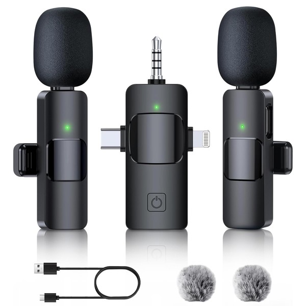pobugy pobugy 3 in 1 Wireless Microphone, Wireless Lavalier for