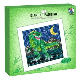 Ursus 43530001F Diamond Painting Picture, T-Rex, Set with Acrylic Diamonds, Picker, Tray and Wax Glue, Includes Craft Instructions (English language not guaranteed)