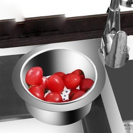 Guijinhao Stainless Steel Sink Drain Strainer Basket, Multifunctional Hanging Faucet Kitchen, Kitchen Filter Food Waste Wash Vegetables Fruits Multifunctional Drain Basket (A70-1)