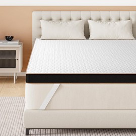 Firm King Mattress Topper, 3 inch Cooling Memory Foam Gel-Infused Bed Topper, Dual Firmness for Back Pain, Pressure Relieve, Extra Targeted Hip/Shoulder/Lumbar Support, 365-Night Trial, CertiPUR-US