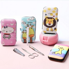 Animal Character 7-Piece Nail Clipper Set Baby Giraffe (with Case) 3ea