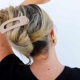 KAXI Lay Down Hair Claw | Perfect for Thick & Thin Hair | Strong Clip Teeth | 2 Pack (Black & Grey)