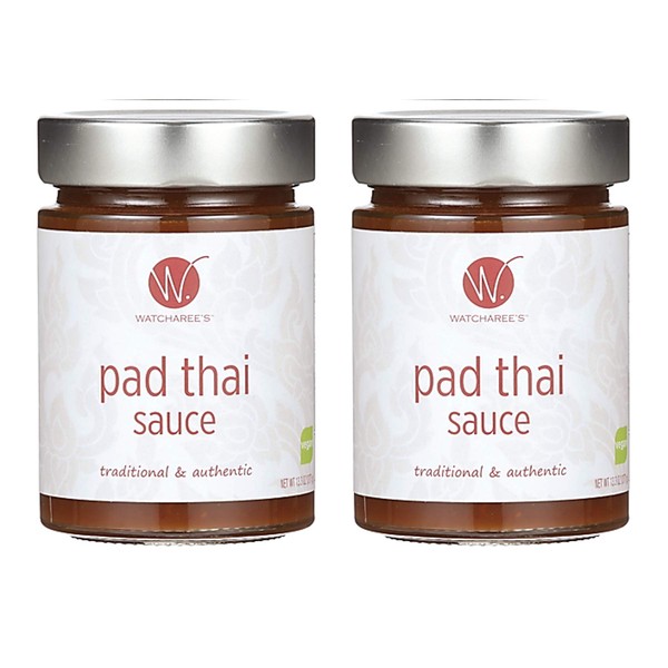 WATCHAREE'S Pad Thai Sauce | Vegan & Non-GMO | Authentic Traditional Thai Recipe | 13.3oz Jar (Pad Thai, 2 pack)