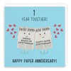 Hunts England - 1st Wedding Anniversary Card - Paper Anniversary