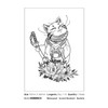 kobench Temporary Tattoos,Cat Holding Knife On Flowers - K157 Design,Waterproof,Easy-to-Apply,Long
