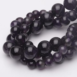 Chicager 10mm Natural Crystal Beads for Jewelry Making,Amethyst Polished Smooth Round Gemstone Beads for Bracelet Necklace 15 Inch