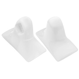 2 Pcs Mid Century White Porcelain Bathroom Towel Bar Set Bracket Modern Towel Bar Rod Rack Ceramic Tile Retro Towel Holder for Vintage Style Bathroom Accessories