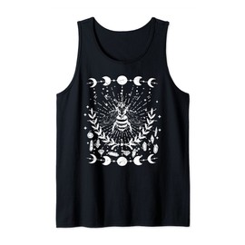 Funny Crystals Gothic Punk Style Honey Bee Moon Phases Tank Top
