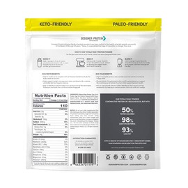 Designer Protein Totally Egg, Classic Vanilla, 12.4 Oz, Paleo and Keto friendly Egg White & Yolk Protein Powder