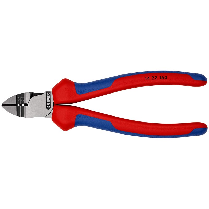 Knipex Diagonal Insulation Stripper black atramentized, with multi-component grips 160