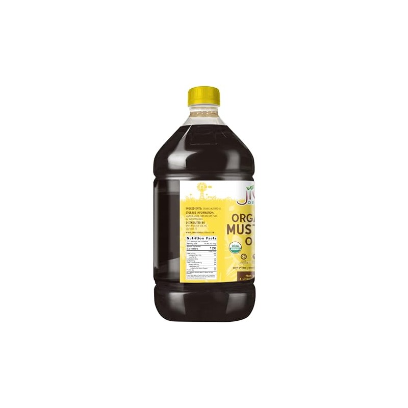Jiva Organics Organic Mustard Oil 3 Liter Bottle (101 Fl