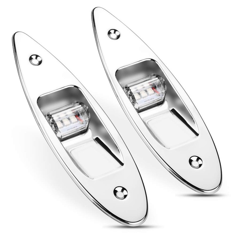Navigation Light,2Pcs LED Flush Mount Navigation Light 12V Stainless Steel