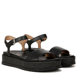 Naturalizer Womens Zane Ankle Strap Platform Casual Sandal Black Smooth 8.5 M