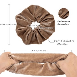 Velvet Hair Scrunchies For Women - Velvet Scrunchies - Hair Scrunchies - Scrunchies For Hair - Oversized Scrunchie - Velvet Scrunchies For Women (Coffee)