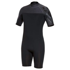 BARE 2MM Revel Men's Shorty Wetsuit | Combines Comfort and Flexibility | Made from a Blend of Neoprene and Laminate | Designed for All Watersports Including Scuba Diving and Snorkeling | Grey - LL