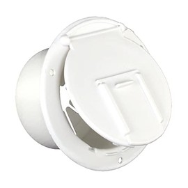 THETFORD|B&B Molders RV Replacement Parts and Accessories Camper Round Electrical Cable Cord/Jack Cover Hatch with Back Polar White PN 94328