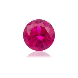 Gryrigns Round Brilliant Loose Synthetic Pink Sapphire Stone Pinkish Corundum Gemstone Machine-Cut Faceted 3A VVS (4cts, 10mm, 1Pcs)