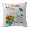 to My Bestie Throw Pillow Cover Gift,Funny Bestie Pillowcase for