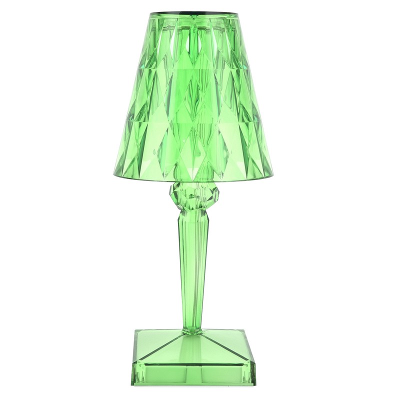 LED Crystal Table Lamp Transparent Prism Dimmable Desk Lamp USB