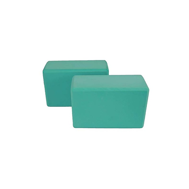 Kakaos 4 Inch Yoga Blocks (Set of Two) (Light Blue)