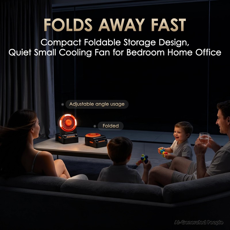 Rechargeable Camping Fan with Powerful Airflow, Brushless Motor