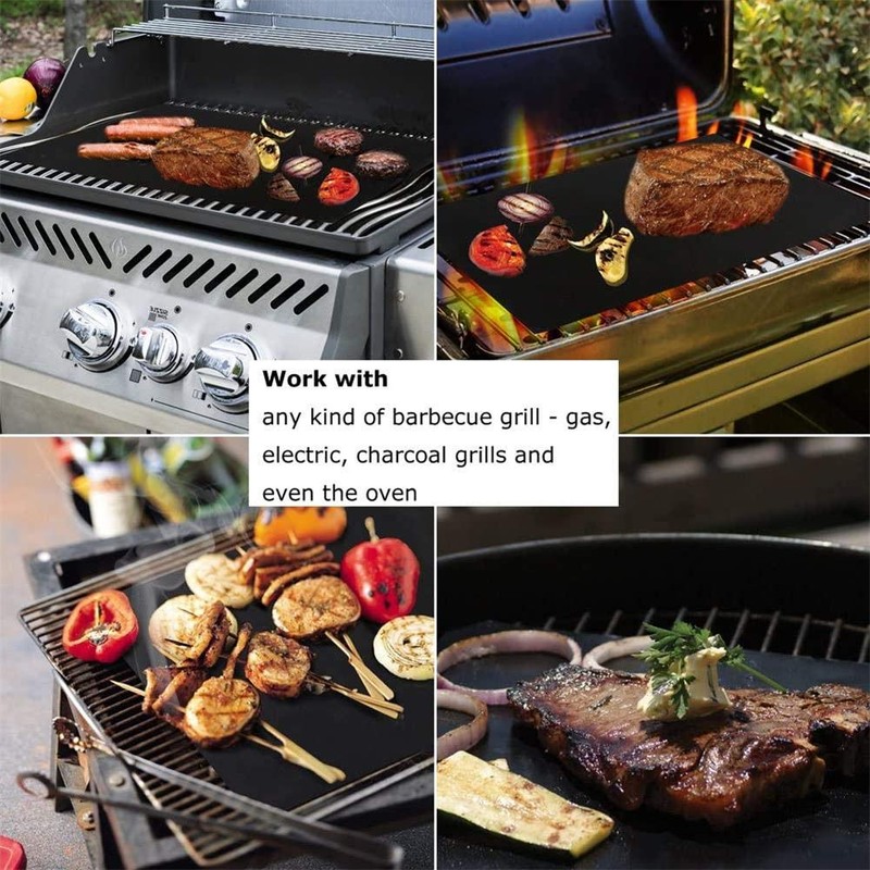 BBQ Grill Mat Set of (5+1), Non Stick Baking Mats,