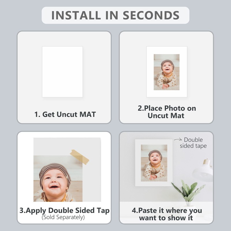 Somime 25 Pack Backing Boards Only - 8x8 Uncut White