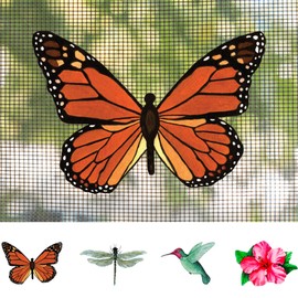 Screen Door Saver - Screen Magnets - Keep People and Pets from Running Into Screen Doors & Patch Holes with Screen Door Magnets - Made in USA - Butterfly - 5 x 3.75 inches - 2 Pack (1 Pair)