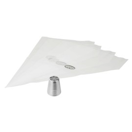 Dr. Oetker 1376, 4 Piping Bags and a Piping Nozzle, Star Nozzle, Stainless Steel, Disposable Piping Bags: Plastic, 36 x 20 cm